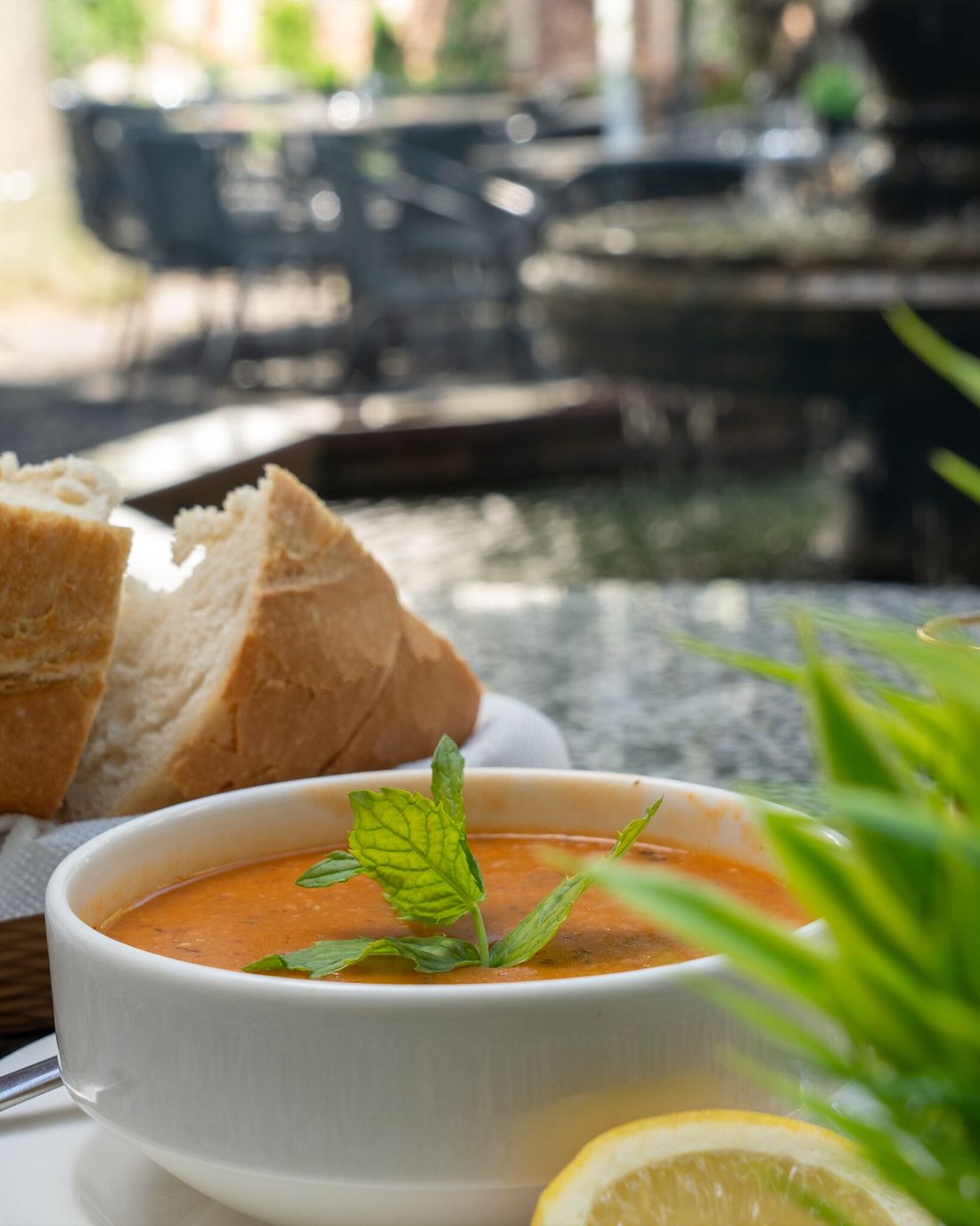 Suppe im Schanigarten